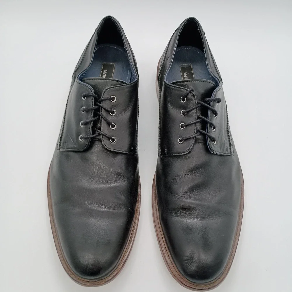 Winthrop Braxton Mens Black Leather Derby Oxford‎ Dress Shoes Size 11